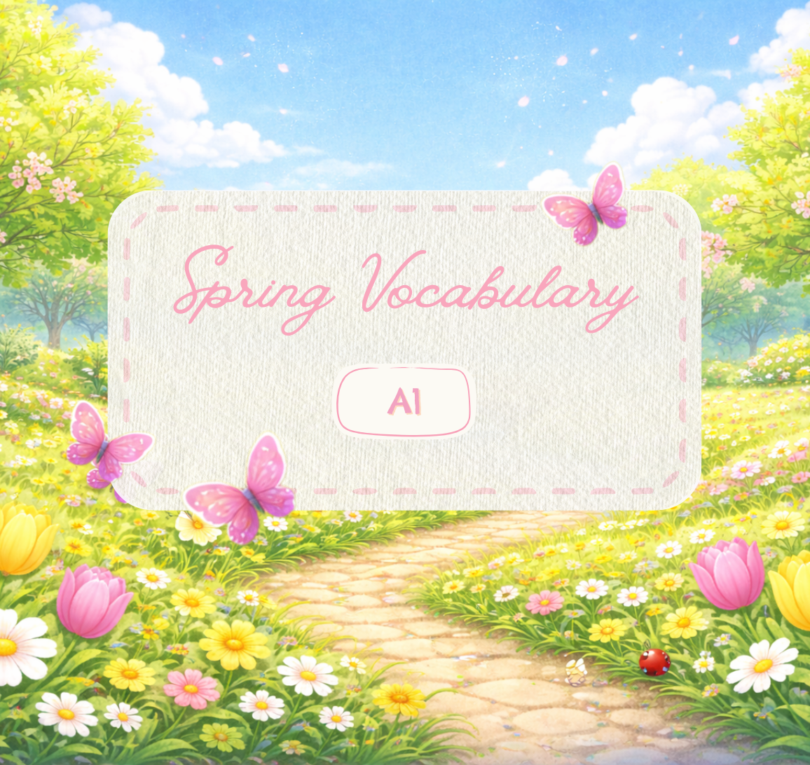 spring genially lesson, spring vocabulary, spring lesson, spring activity, esl lesson