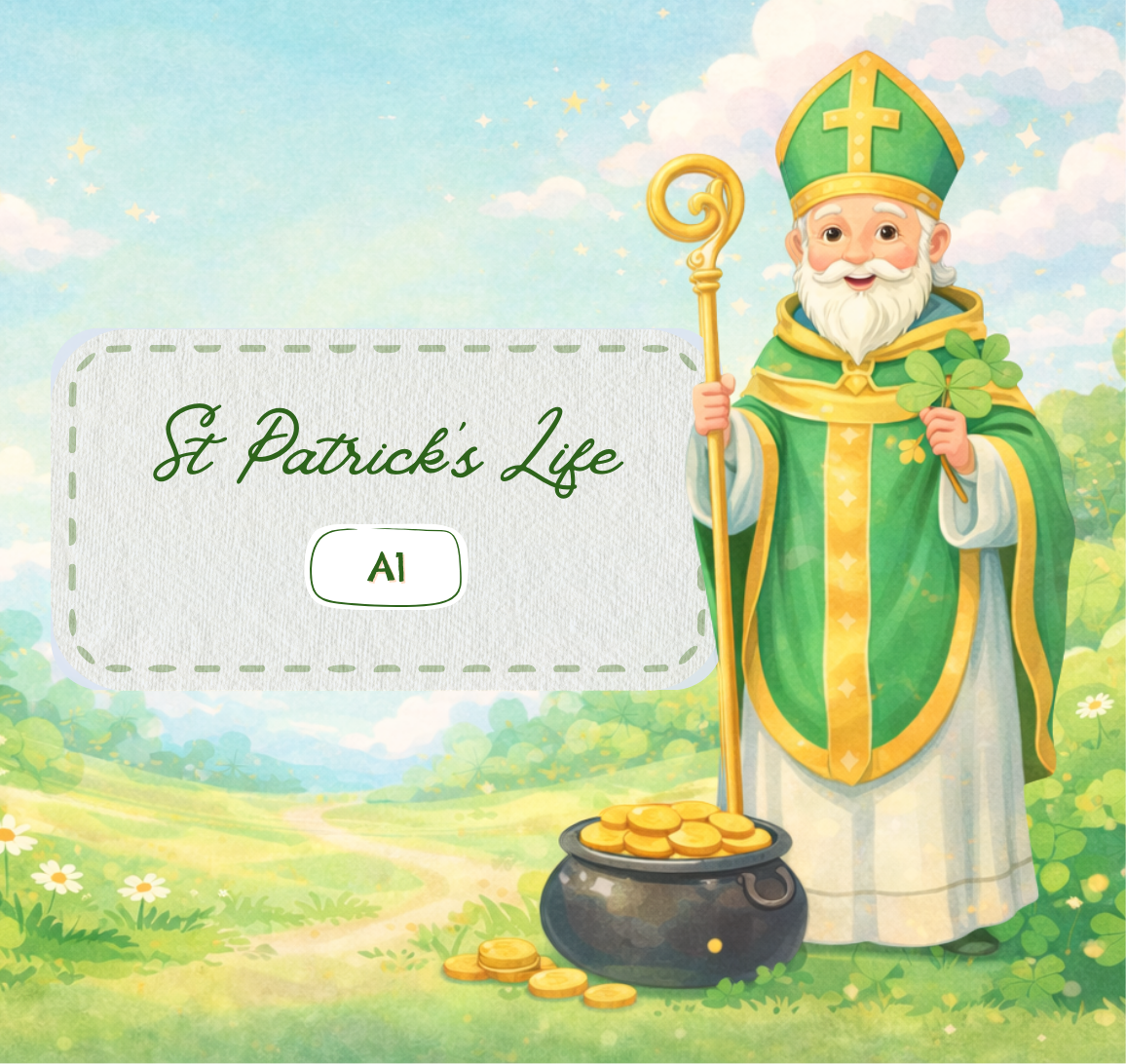 St. Patrick’s Day lesson, St. Patrick’s Day ESL, Genially lesson, was were practice, St. Patrick reading, ESL holiday lesson, St. Patrick vocabulary, English lesson for kids, interactive St. Patrick lesson, young learners ESL