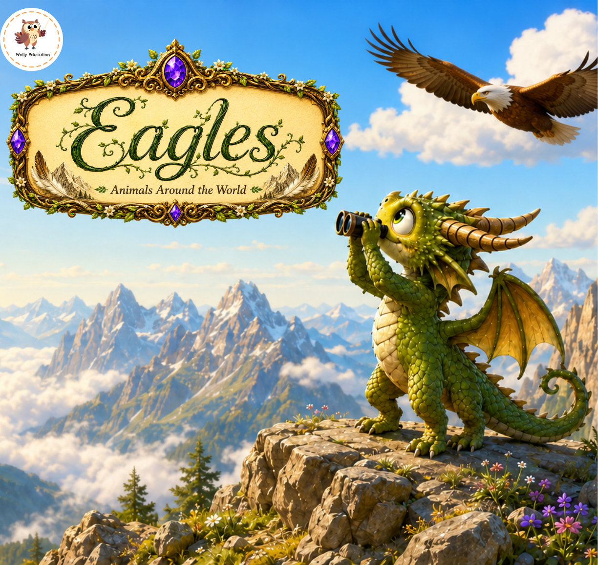 genially animals, genially eagles, eagle facts, eagle vocabulary, eagle body parts, birds, birds of prey, animals, wildlife, nature, English for kids, ESL lesson, EFL lesson, interactive English lesson, vocabulary lesson, speaking activities, reading comprehension, listening practice, science lesson, animal lesson, young learners, primary English, homeschool English, online English lesson, printable worksheet, build an eagle, label the eagle