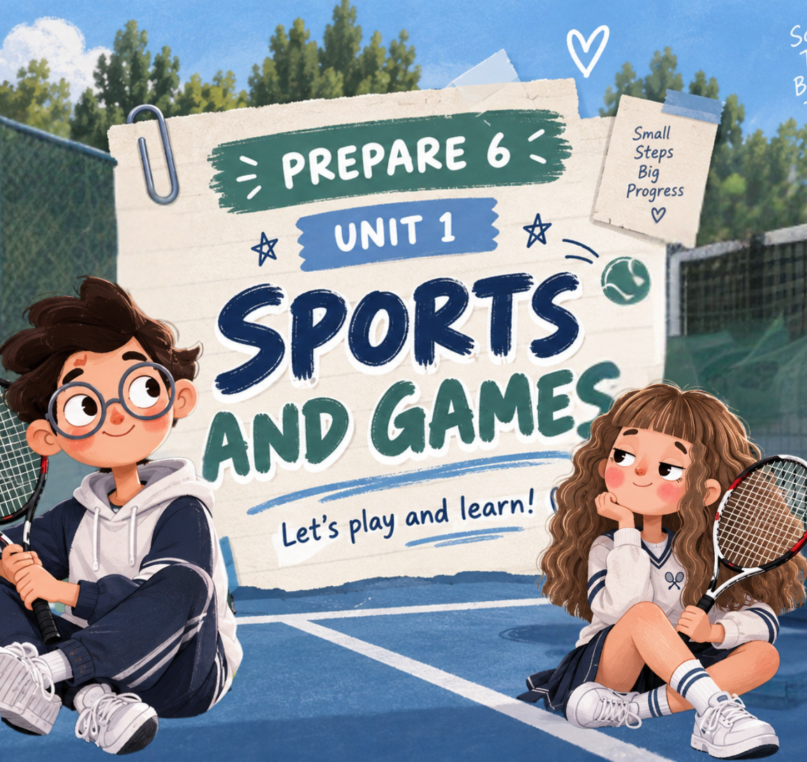 Sport genially, Prepare 6 Unit 1, Prepare 6 Sports and Games, sports vocabulary English, Grade 6 English lesson, interactive English lesson, can can’t exercises, Present Simple Grade 6, adverbs of frequency, do go play sports, English sports games, Genially English lesson, interactive presentation English, homeschooling English Grade 6