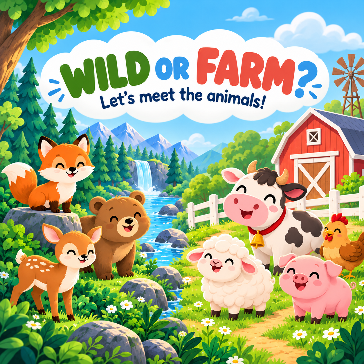 genially wild animals, farm animals, animals English lesson, English for kids, animal vocabulary, ESL animals, wild and farm animals, interactive English lesson, English activities for kids, animal sounds English, ESL kids activities, preschool English, kindergarten English, primary English, learn animals in English, animal games for kids, Wolly Education
