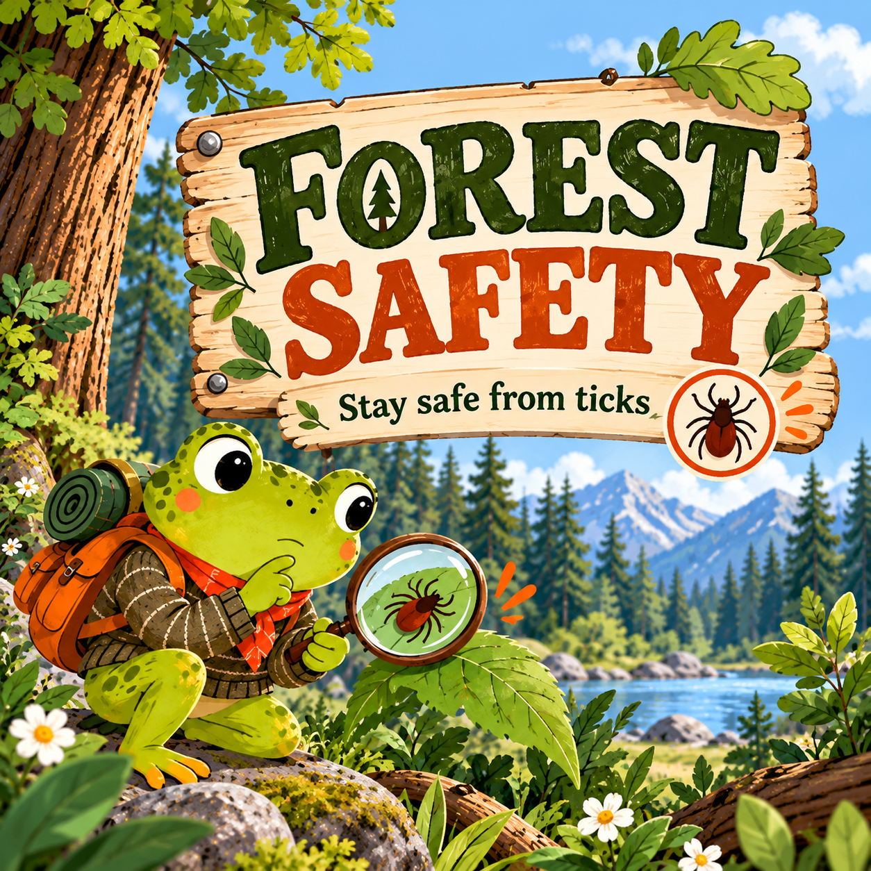 Forest Survival A2 English lesson about ticks and forest safety