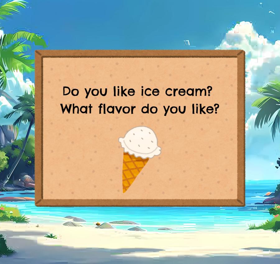 ESL summer speaking genially activity: asking about ice cream preferences. Fun ice cream conversation starter for kids