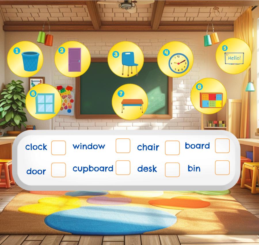 interactive matching genially exrcise at school