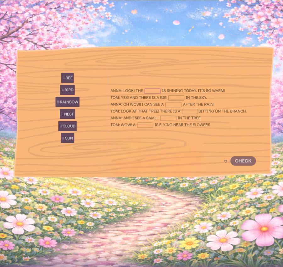 spring genially lesson, spring vocabulary, spring lesson, spring activity, esl lesson