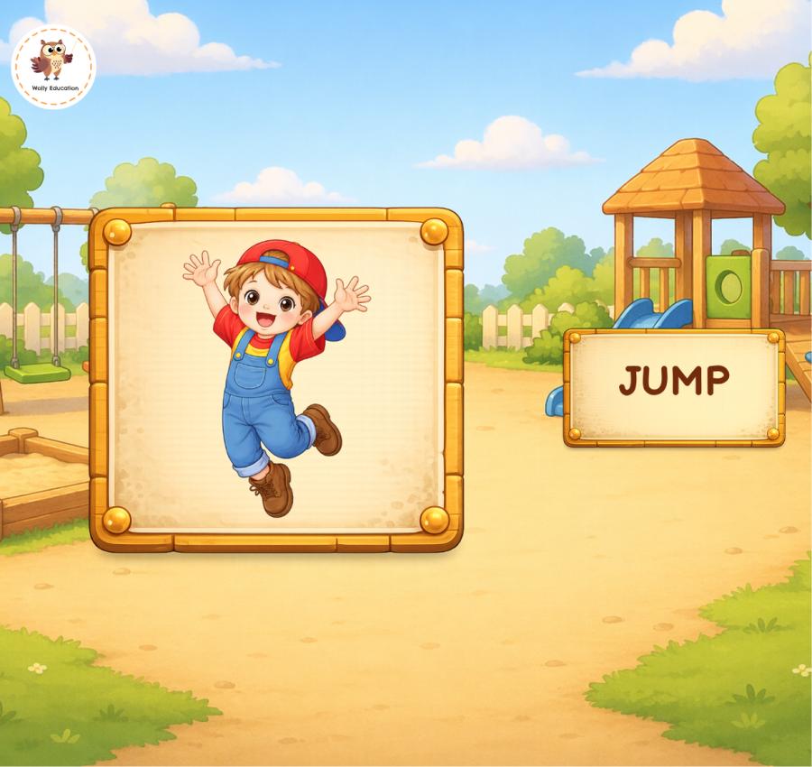 actions Genially lesson, action verbs for kids, Genially lesson for toddlers, preschool action verbs lesson, kindergarten English actions, interactive actions lesson, ESL action verbs for preschool, jump run walk clap dance sleep lesson, Genially preschool English, English actions for kids