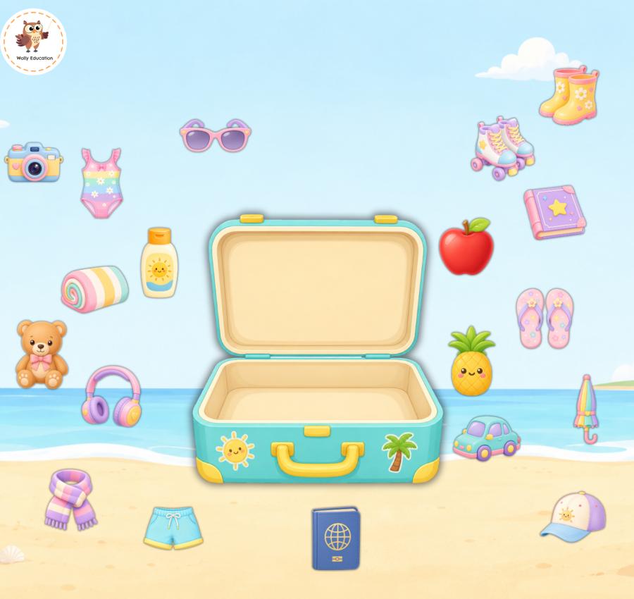 genially game, genially summer, summer ESL activities, summer English lesson for kids, ESL summer vocabulary, beach vocabulary activity, summer speaking activity, English summer pack, interactive ESL lesson, summer lesson for young learners, ESL games for kids, summer classroom activities, Wolly Education.