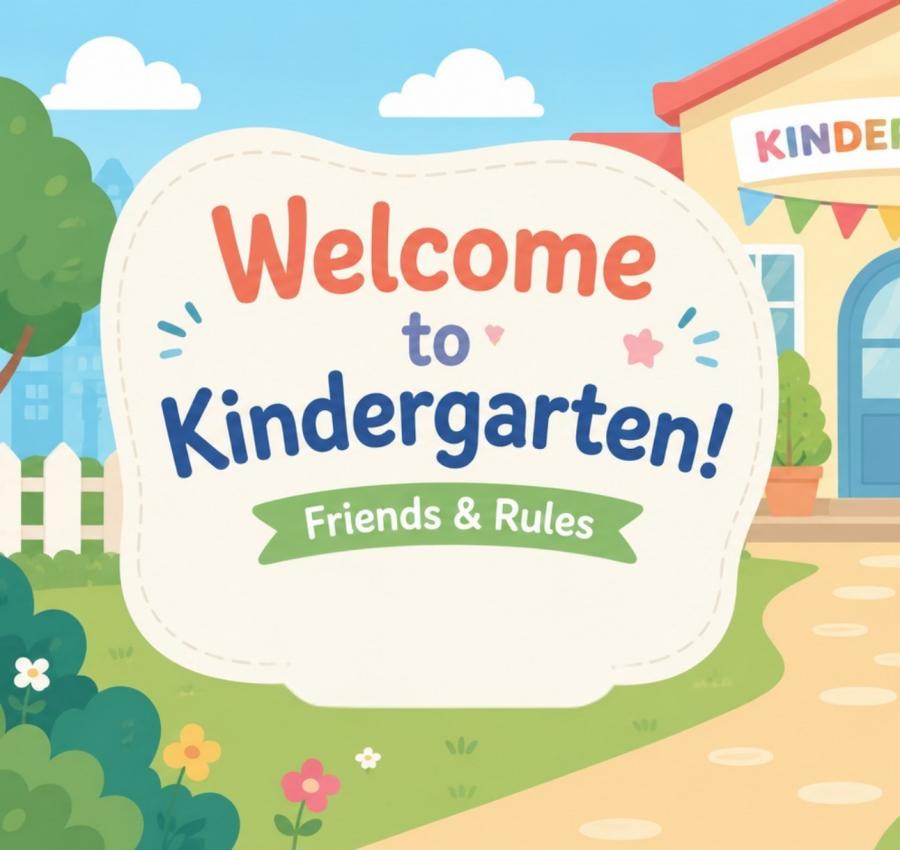 genially kindergarten, Interactive Welcome to Kindergarten English lesson for preschool children about friendship and classroom rules