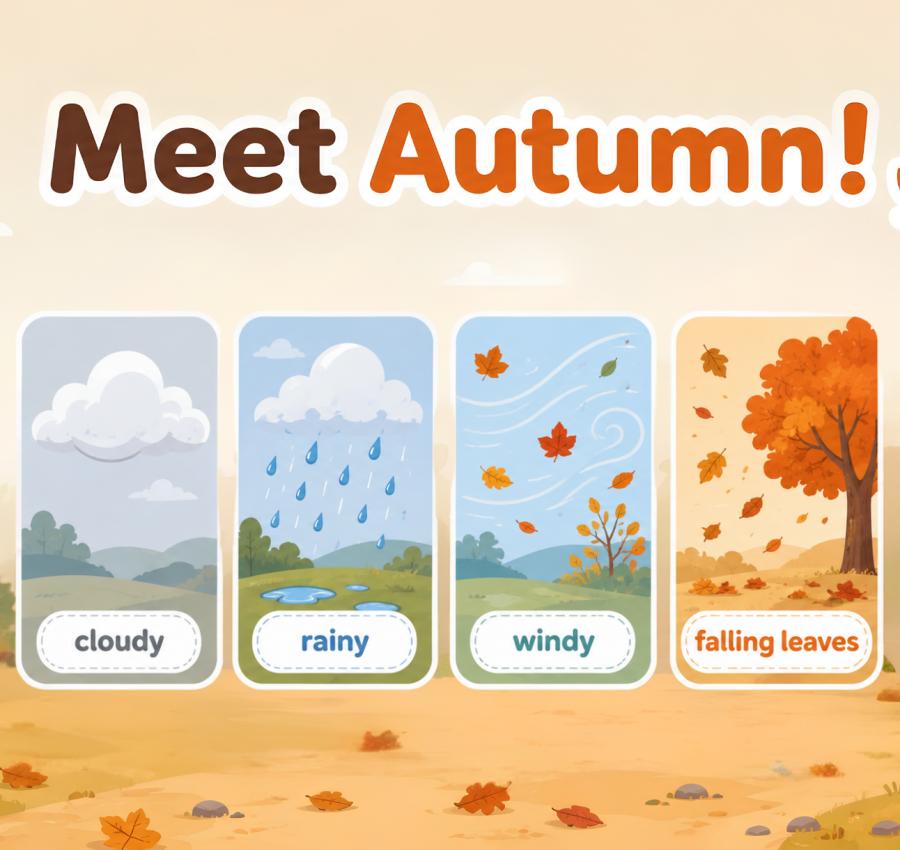 genially autumn lesson, autumn lesson for kids, English for preschoolers, seasons in English for kids, autumn vocabulary, fall vocabulary for kids, preschool ESL autumn activities, autumn animals for kids, nature lesson in English, autumn weather vocabulary, interactive English lesson